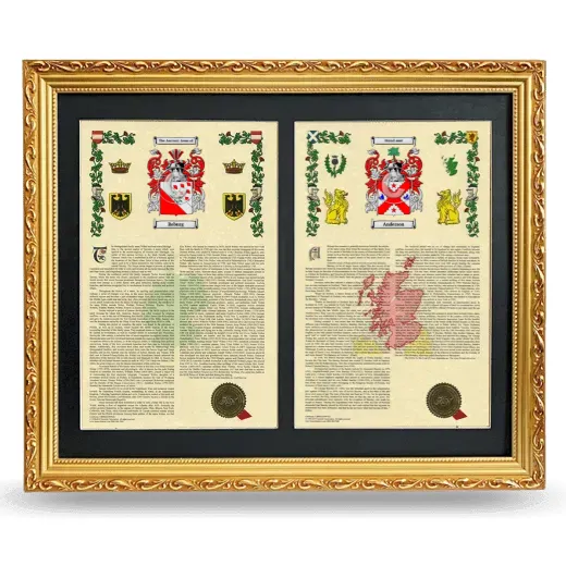 Double Armorial History Framed - Gold