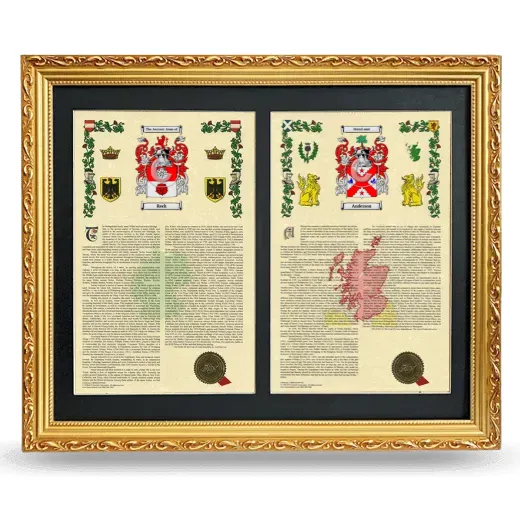 Double Armorial History Framed - Gold