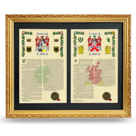 Double Armorial History Framed - Gold