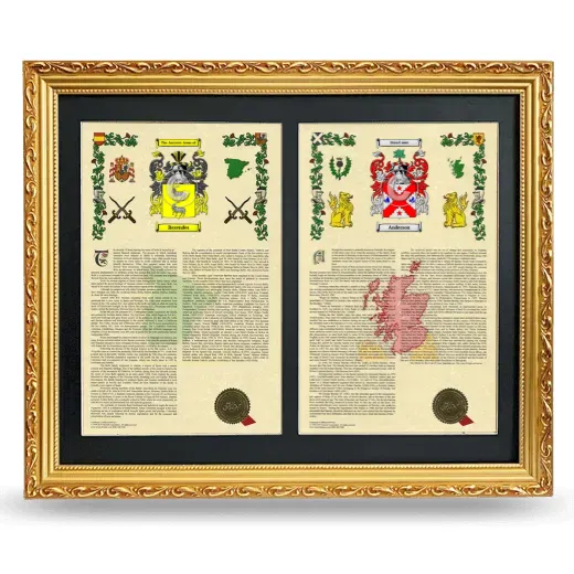 Double Armorial History Framed - Gold