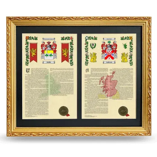 Double Armorial History Framed - Gold