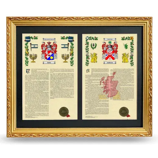 Double Armorial History Framed - Gold