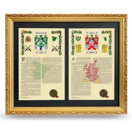 Double Armorial History Framed - Gold