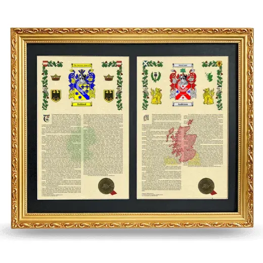 Double Armorial History Framed - Gold