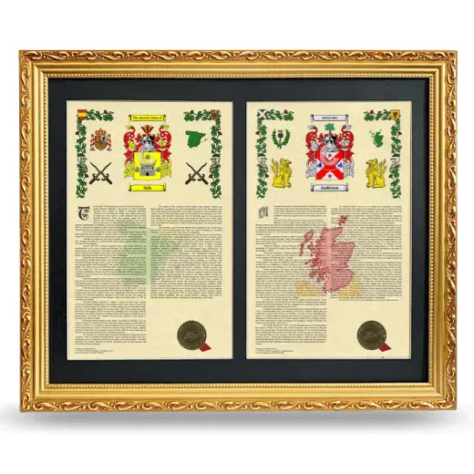 Double Armorial History Framed - Gold