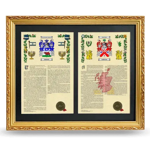 Double Armorial History Framed - Gold