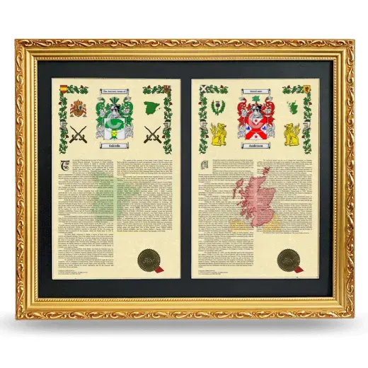 Double Armorial History Framed - Gold