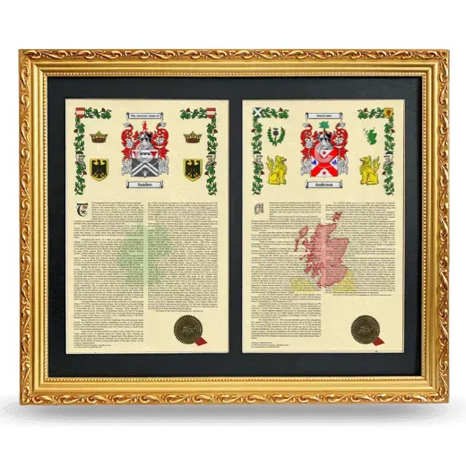 Double Armorial History Framed - Gold