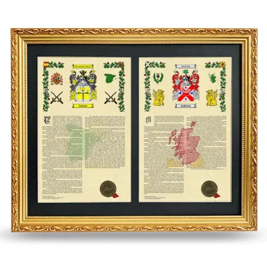 Double Armorial History Framed - Gold