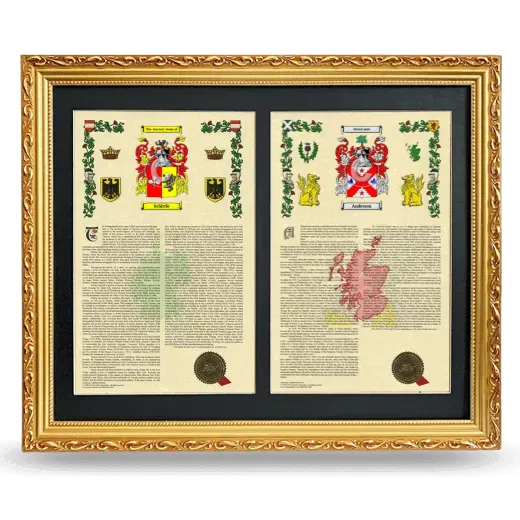 Double Armorial History Framed - Gold
