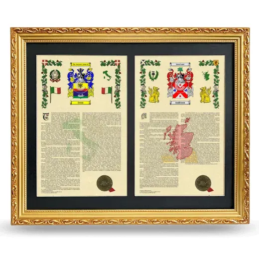 Double Armorial History Framed - Gold