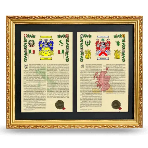 Double Armorial History Framed - Gold