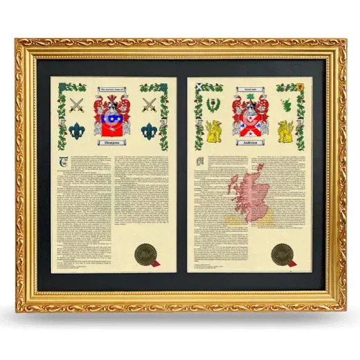 Double Armorial History Framed - Gold