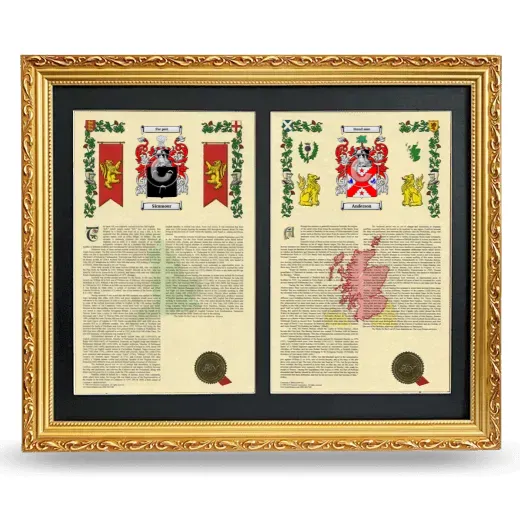 Double Armorial History Framed - Gold