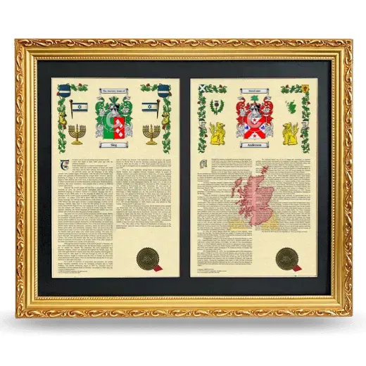 Double Armorial History Framed - Gold