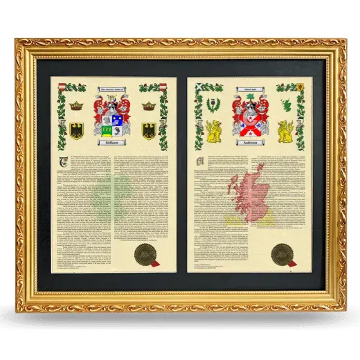 Double Armorial History Framed - Gold