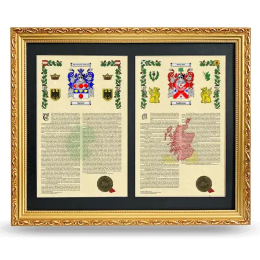 Double Armorial History Framed - Gold