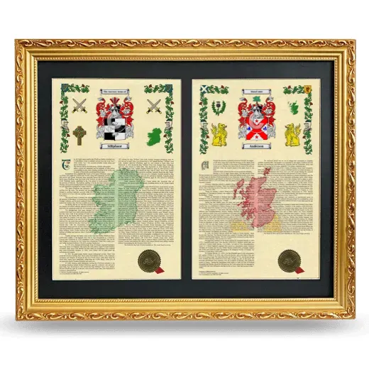 Double Armorial History Framed - Gold