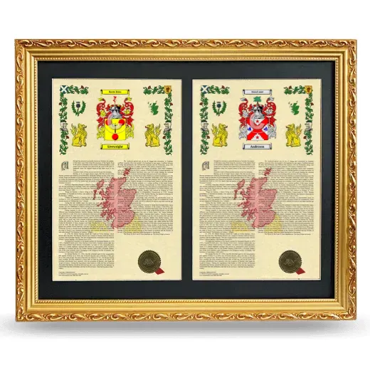 Double Armorial History Framed - Gold