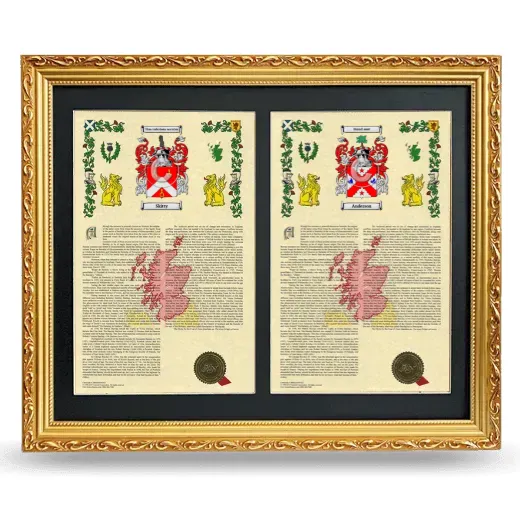 Double Armorial History Framed - Gold