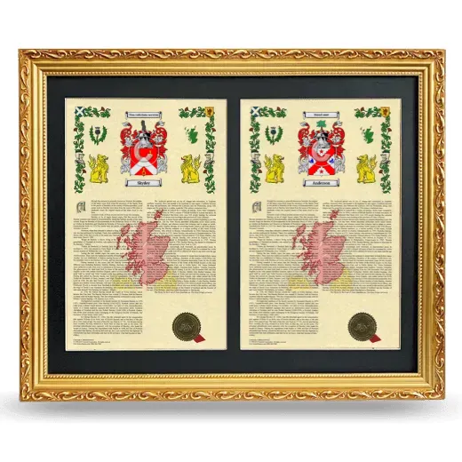 Double Armorial History Framed - Gold