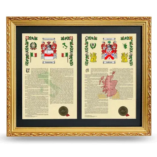 Double Armorial History Framed - Gold
