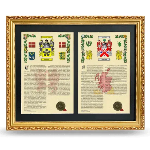 Double Armorial History Framed - Gold