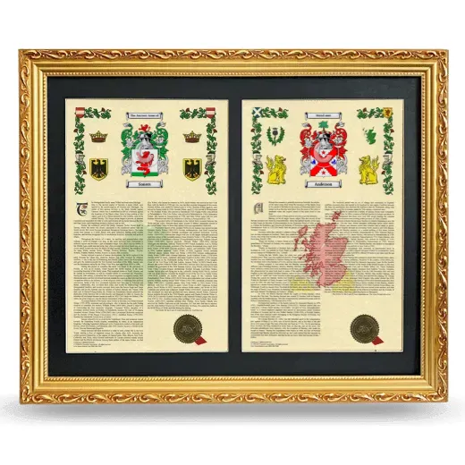 Double Armorial History Framed - Gold