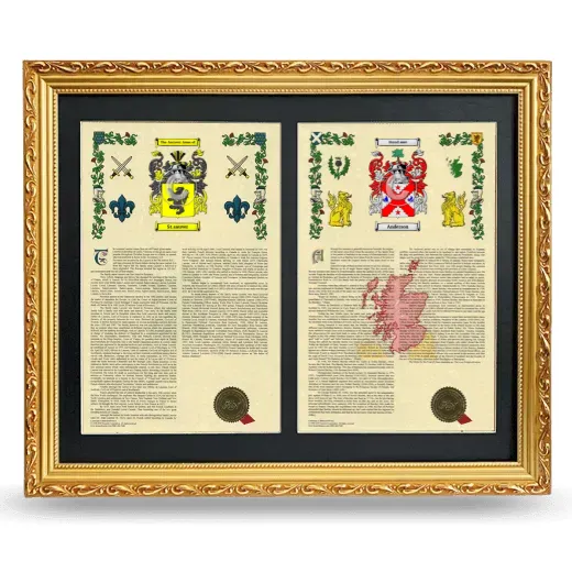 Double Armorial History Framed - Gold