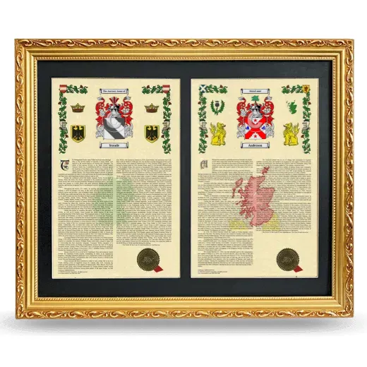 Double Armorial History Framed - Gold