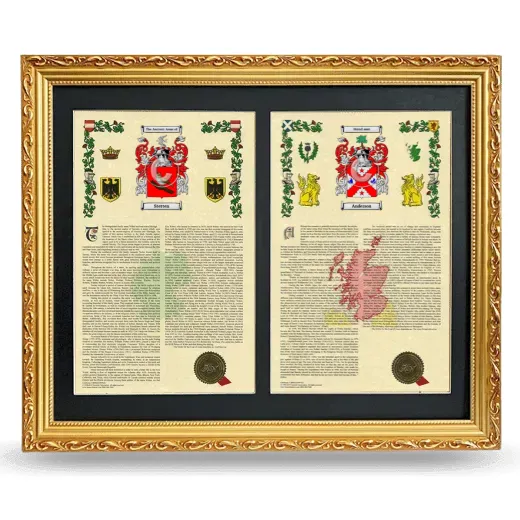 Double Armorial History Framed - Gold