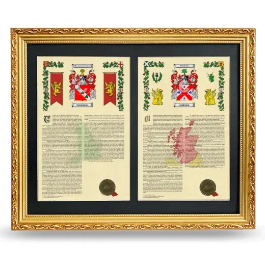 Double Armorial History Framed - Gold