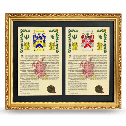 Double Armorial History Framed - Gold