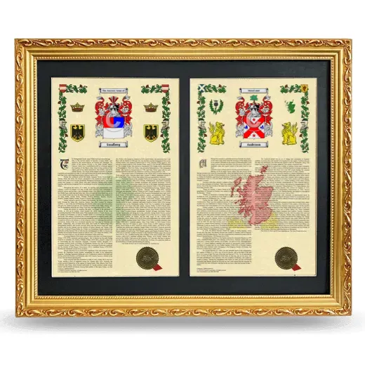 Double Armorial History Framed - Gold