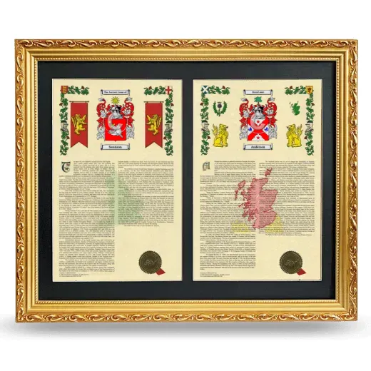 Double Armorial History Framed - Gold
