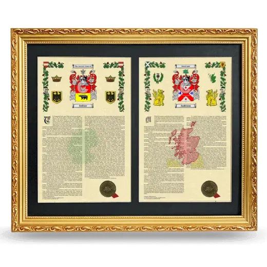 Double Armorial History Framed - Gold