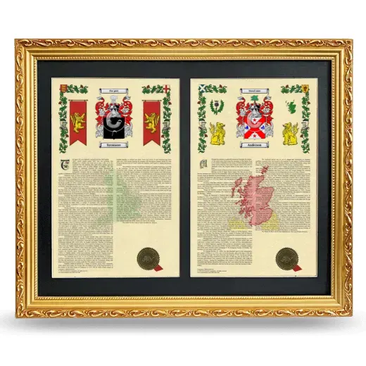 Double Armorial History Framed - Gold