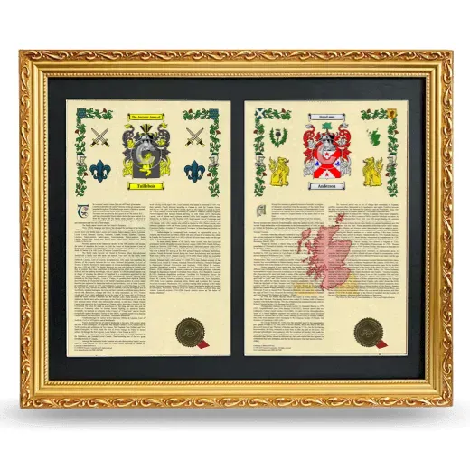 Double Armorial History Framed - Gold
