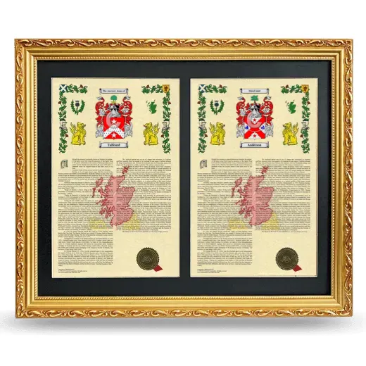 Double Armorial History Framed - Gold