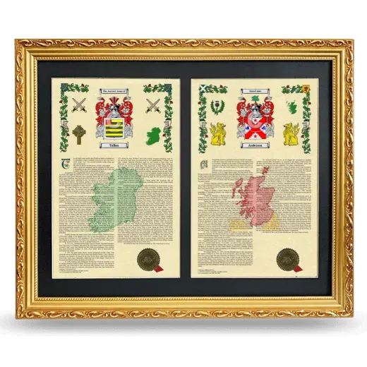 Double Armorial History Framed - Gold
