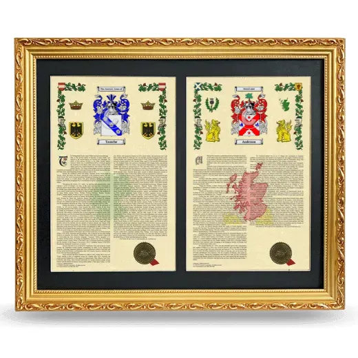 Double Armorial History Framed - Gold