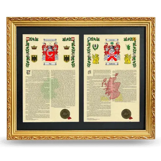 Double Armorial History Framed - Gold