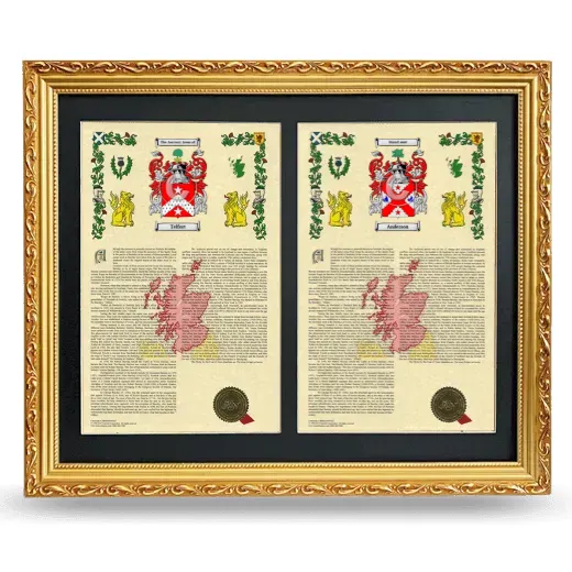 Double Armorial History Framed - Gold