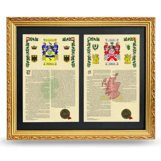 Double Armorial History Framed - Gold