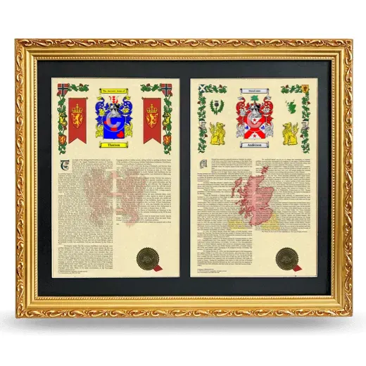 Double Armorial History Framed - Gold