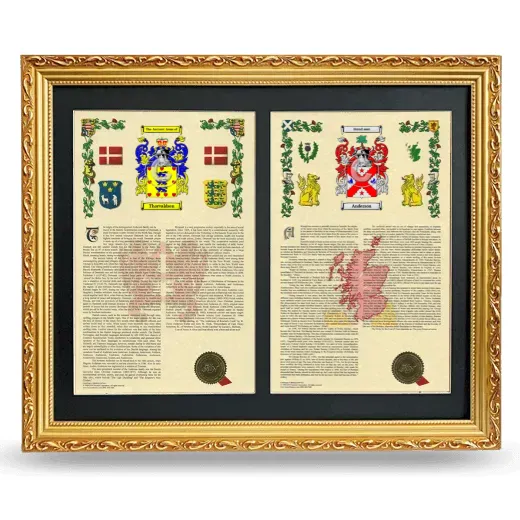 Double Armorial History Framed - Gold