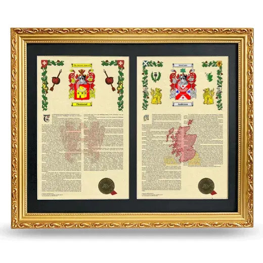 Double Armorial History Framed - Gold