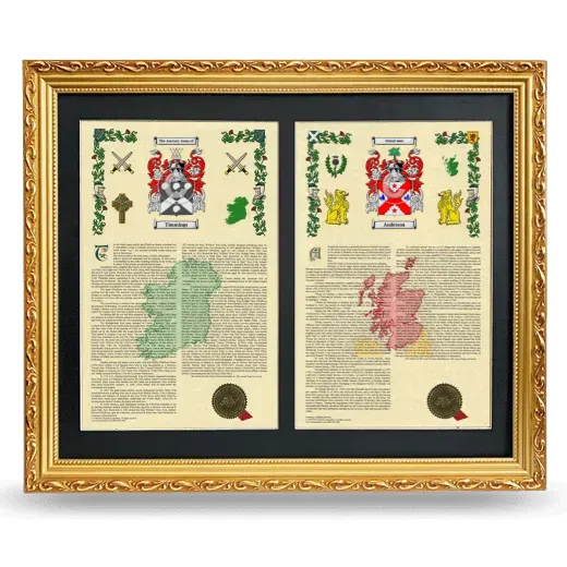 Double Armorial History Framed - Gold