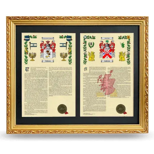 Double Armorial History Framed - Gold