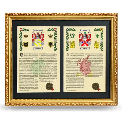 Double Armorial History Framed - Gold